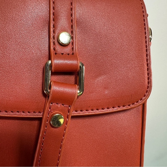 Cleo | Small Crossbody Phone Bag | Rust Red Mini Bag with Adjustable Strap - Picture 6 of 7